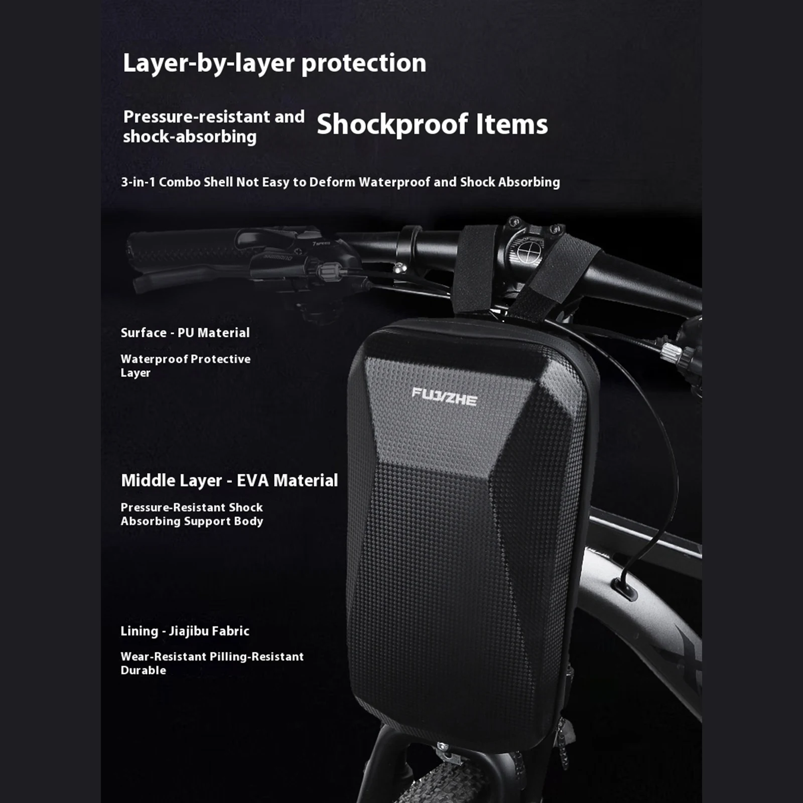 

Electric Scooter Bag Wear Resist Waterproof Handlebar Bag Dust Proof Bike Head Storage Bag for Travel Hiking Camping