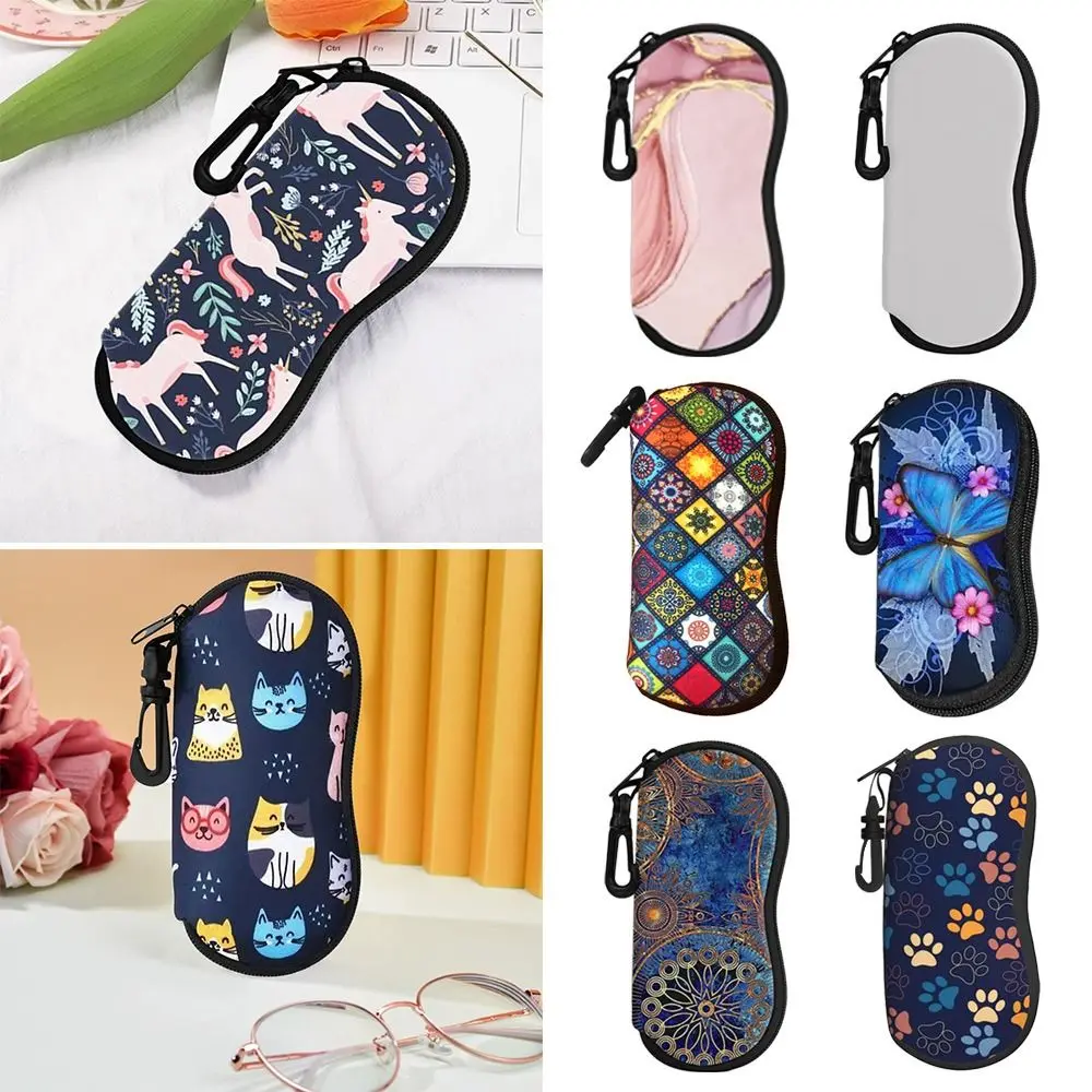 Zipper Wallet Diving Material Glasses Box Fashion Anti Fall Reading Eyewear Case Sunglasses Organizer Students