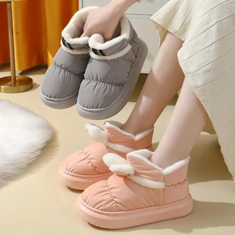 

Bootie Slippers Soft Warm Waterproof Cotton Thermal Slippers Non-Slip Indoor Winter Slippers Cute Skin-Friendly For Indoor