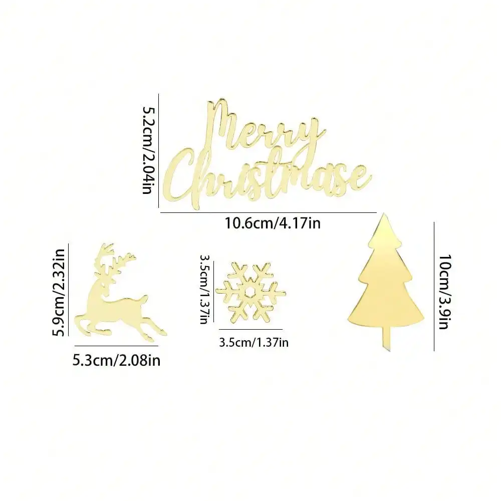 4 teile/satz Frohe Chirstmas Thema Kuchen Dekorationen, für Weihnachten Baum Elch Geburtstag Party Kuchen Dekor Liefert – Detail 4