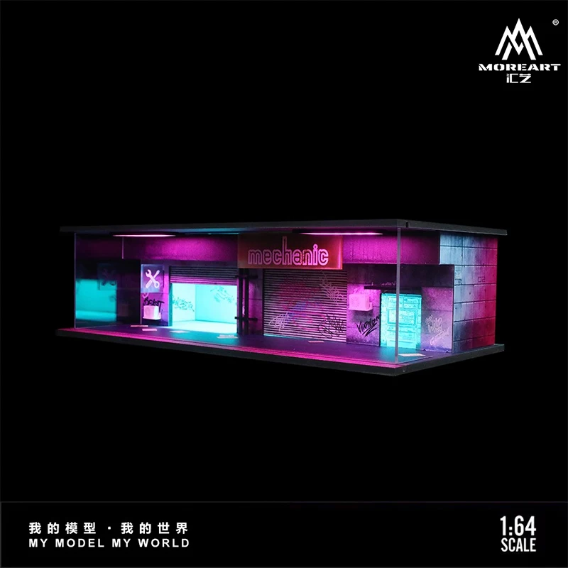 2025 New Diorama 1/64 scale Car Parking Lot Model City Lighted Theme Garage Scene Display Simulation Model Child Collection Gift