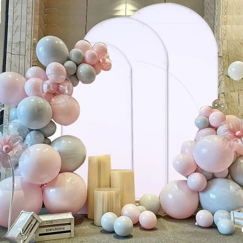 

Metal Wedding Arch with Cover Backdrop Stand for Birthday Party Ceremony Anniversary Celebration Door Arch Flower Balloons Frame