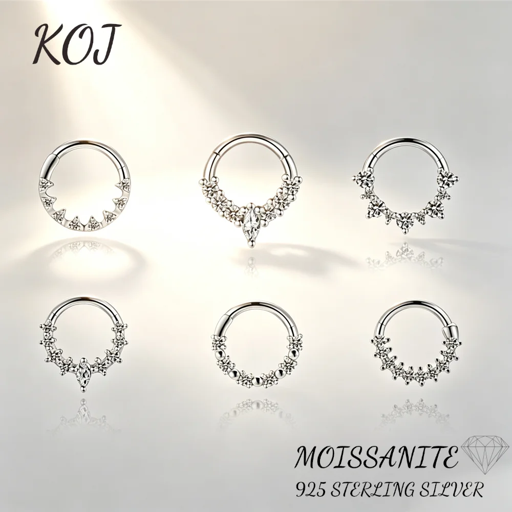 Body Piercing Quality Jewelry - KOJ 1PC 925 Sterling Zilver Moissanite