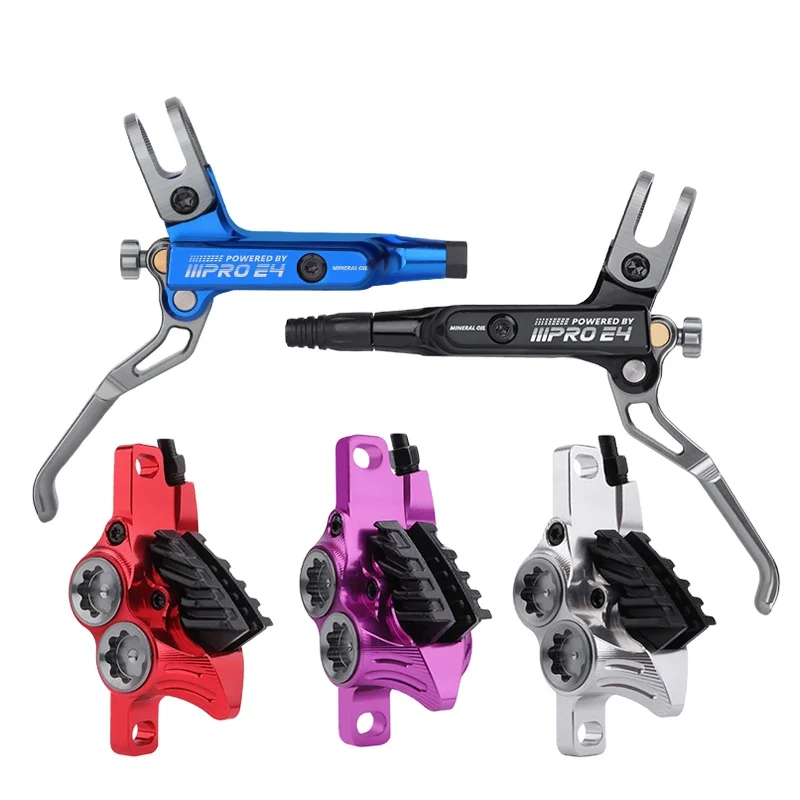 IIIPRO E4 Full Metal Hydraulic Disc Brake New Cooling Pads For Road Bicycles Oil Pressure AM DH E-bike 4 Piston