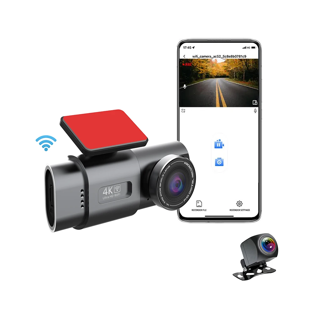 

Mini Dash Camera 4K+1080P WithoutGPS Car Dvr Night Version Wifi Dual Lens Front And Rear Black Box Dash Cam For Car