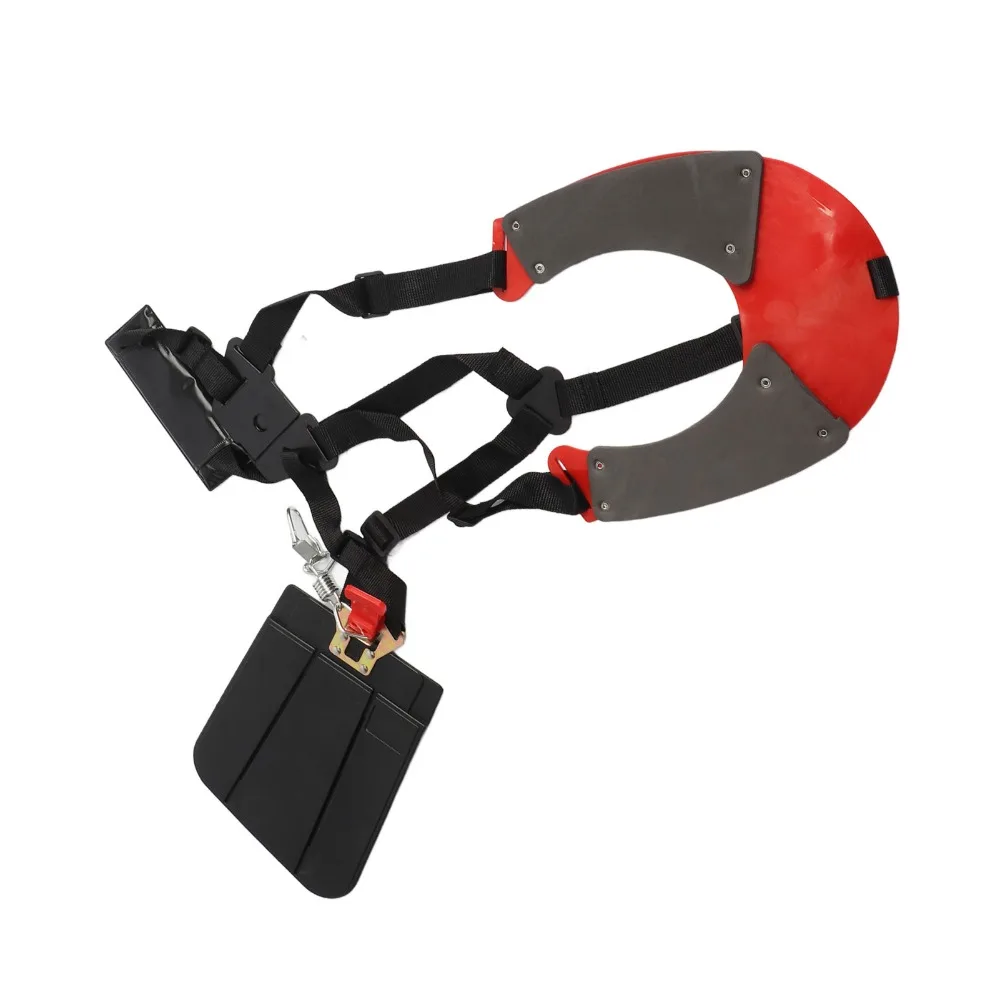 Professional Nylon Double Shoulder Strap Heavy Duty Black and Red Trimmer Harness Universal Padded Weed Eater Strap