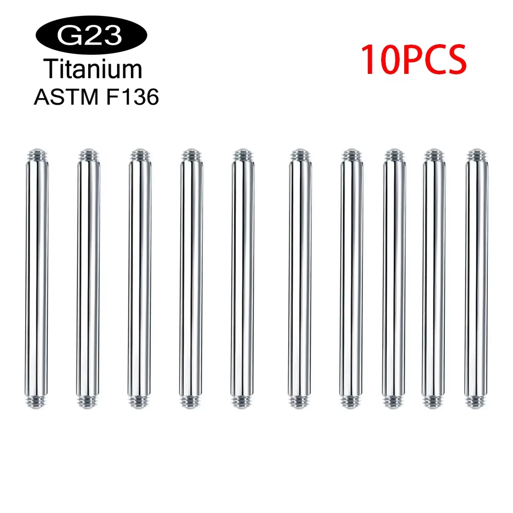 10pcs/lot ASTM F136 Implantable Grade Titanium 14G 16G external thread Tongue Barbell Shaft Nipple Piercing Jewelry Accessories