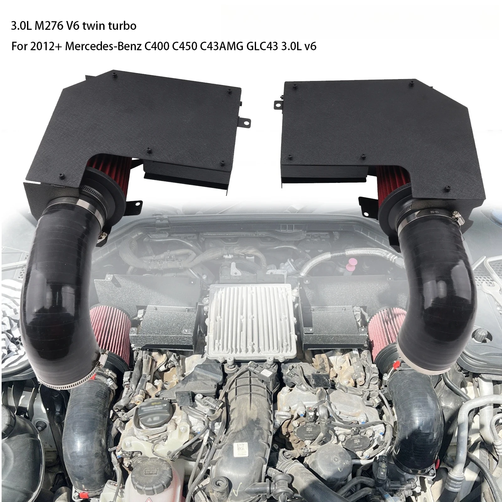 performance Cold Air Intake System V2 Induction Kit For 2012+ M276 3.0L V6 C400 C450 C43AMG GLC43 MB-C4301L