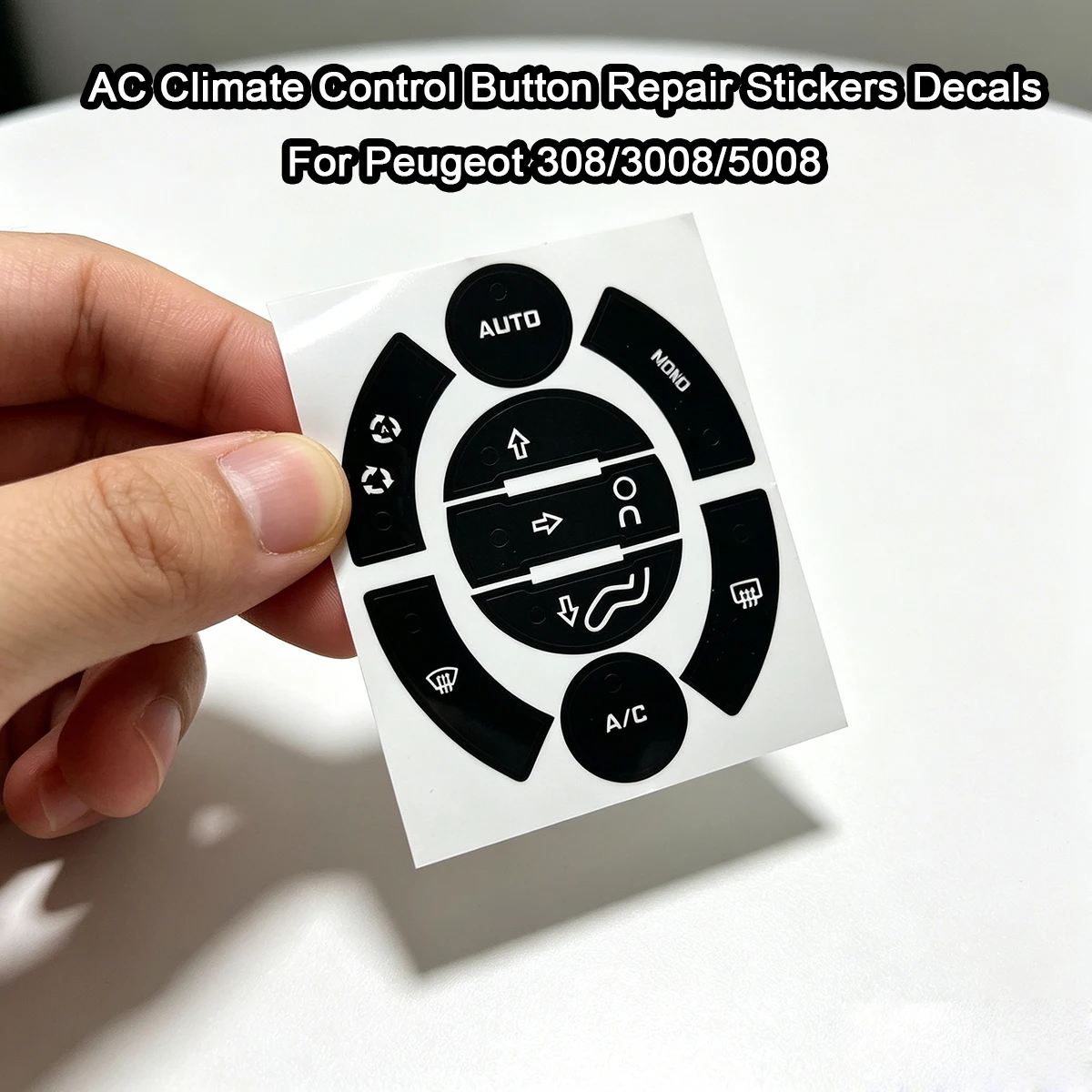 For Peugeot 308 3008 5008 Climate Control Button Decals Stickers Restoration Repair Kit  designed to cover worn