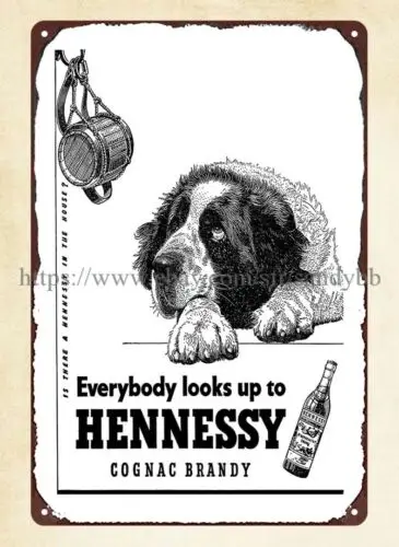 1p,1956 Hennessy ad metal tin sign wall art home kitchen lodge cafe