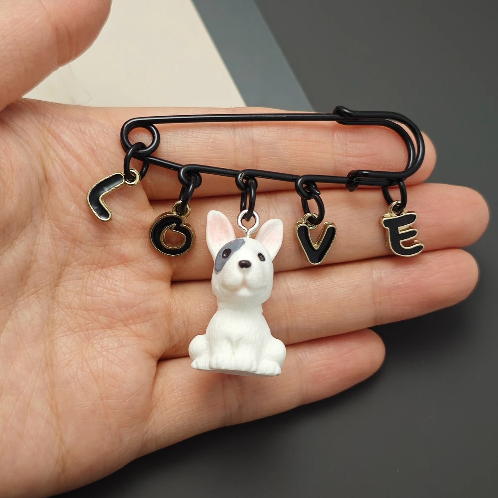 Jack Russell Terrier 3D Dog Brooch Pins Bull Terrier Shih Tzu Breastpin Vivid Present