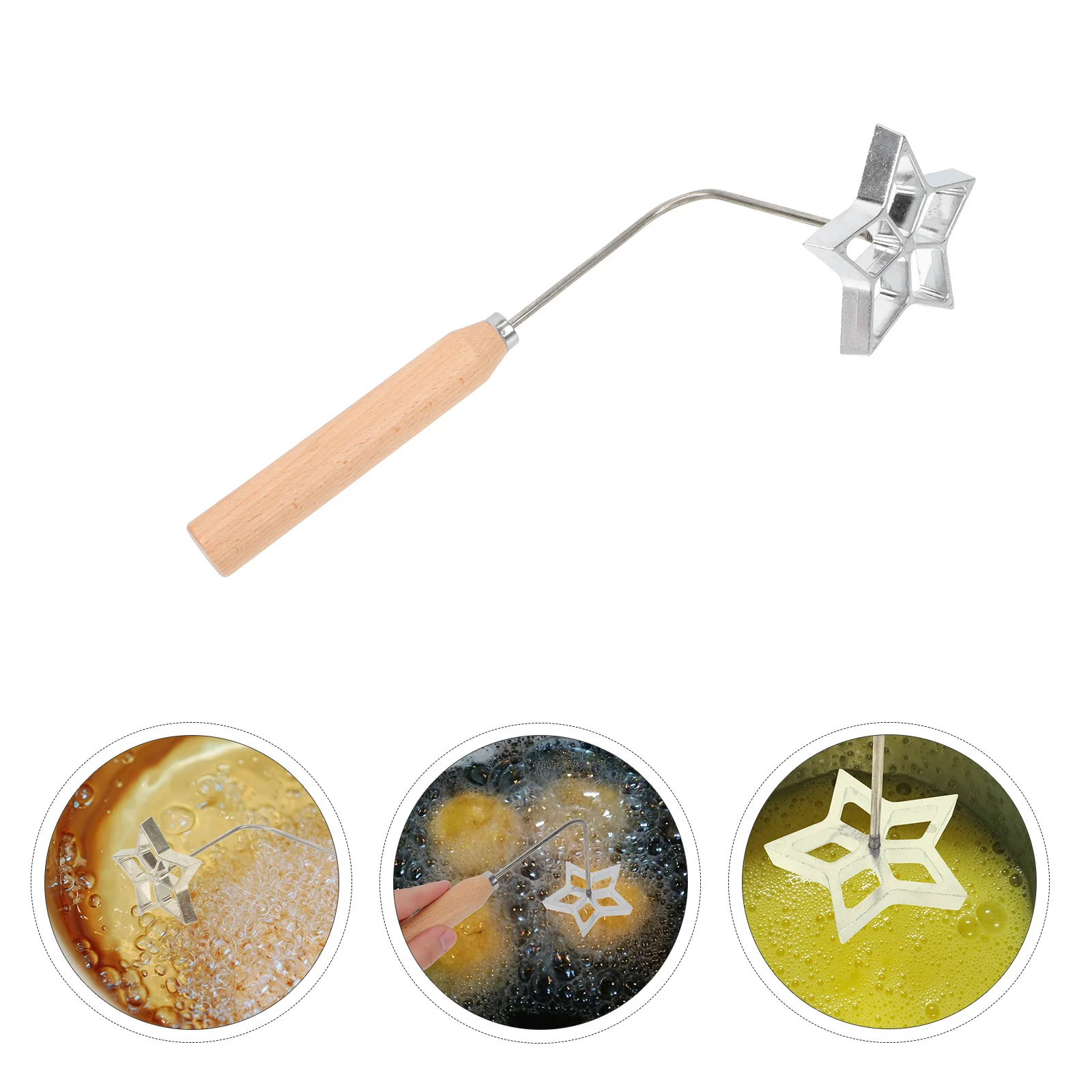 

1Set Frying Mold Aluminum Wood Dough Oil Timbale Practical Hand Feeling Portable Long Lasting