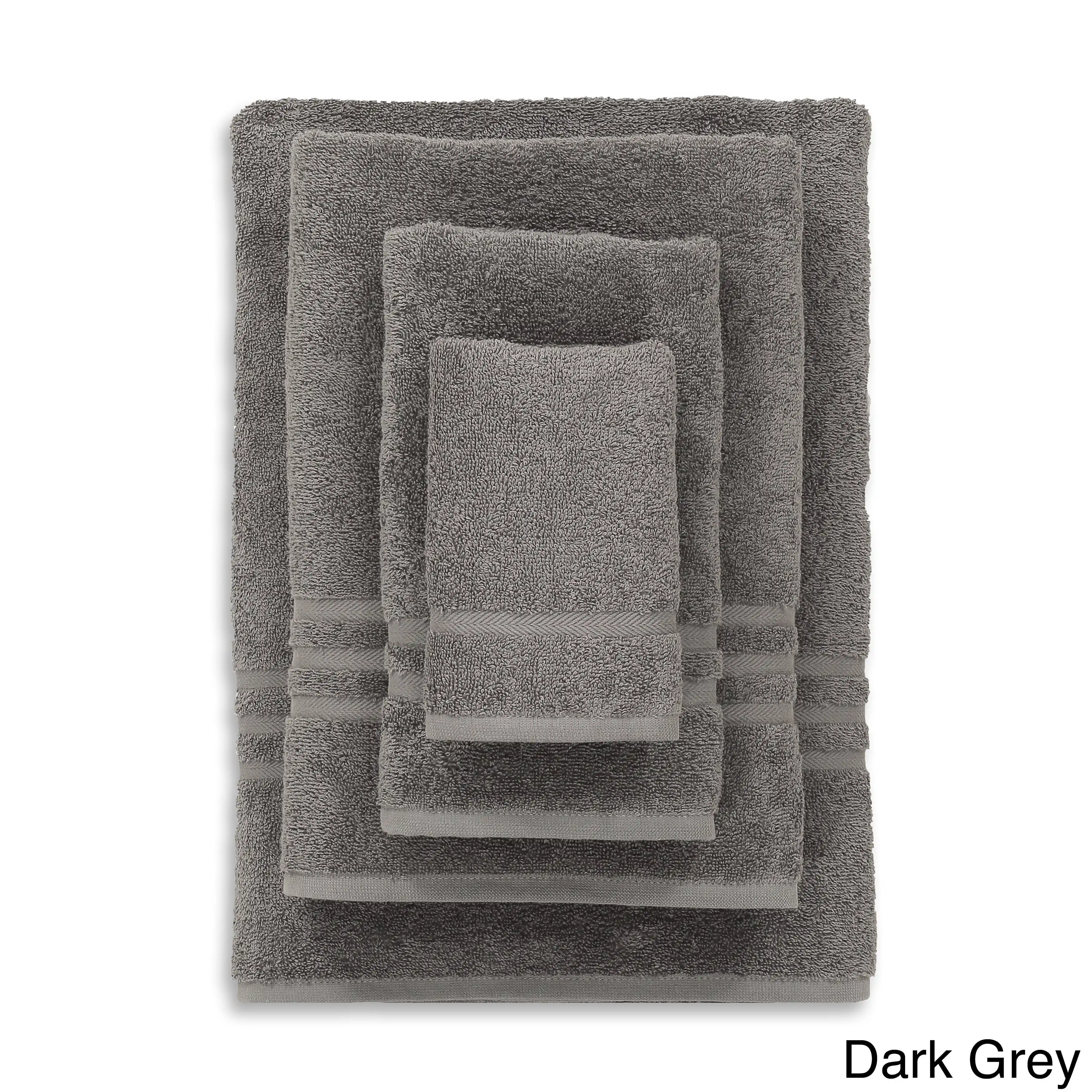 

Authentic Hotel and Spa Omni Turkish Cotton 4-piece Terry Bath Towel Set Dark Grey
