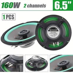 4-6.5 Inch 160W 2-Way Car HIFI Coaxial Speaker Door Audio Music Stereo Tweeter Mid-woofer Full Range Frequency green for Refit