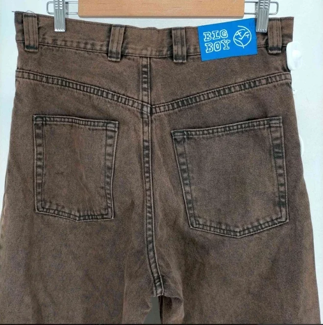 

Polar Skateboarding BigBig Brown Jeans Y2K Pants Streetwear Embroidery Baggy Jeans Mens Womens High Waist Wide Trouser
