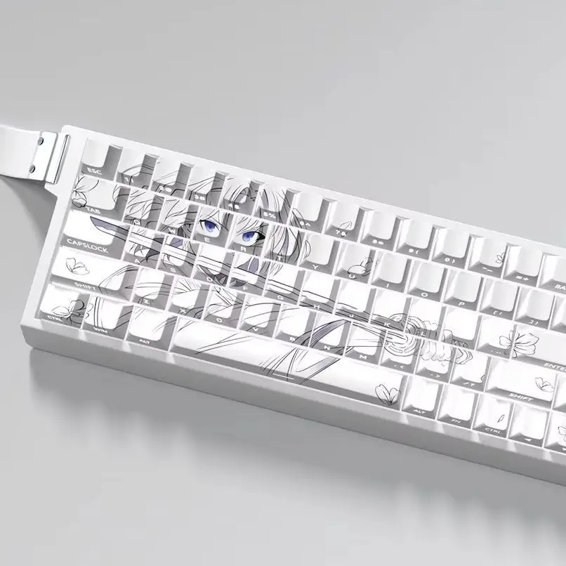 

Колпачки для клавиш с 74 клавишами Dye-Sub PBT Cherry, персонализированные 2D-клавиатуры с боковой печатью для Wooting 60 65 68, механическая клавиатура с магнитной осью