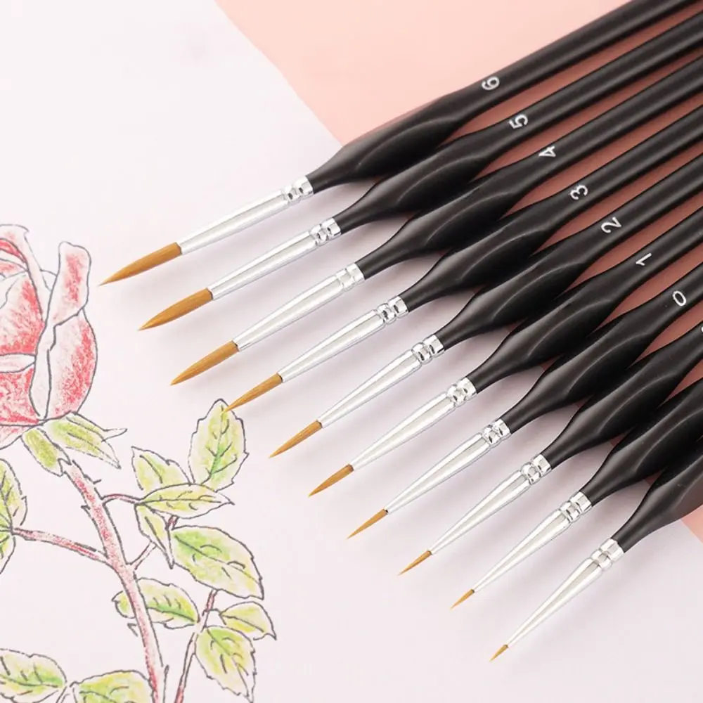 

Thin Hook Fine Detail Paint Brushes Weasel Hair Soft Bristled Miniature Hook Line Brush Watercolor Painting Miniature