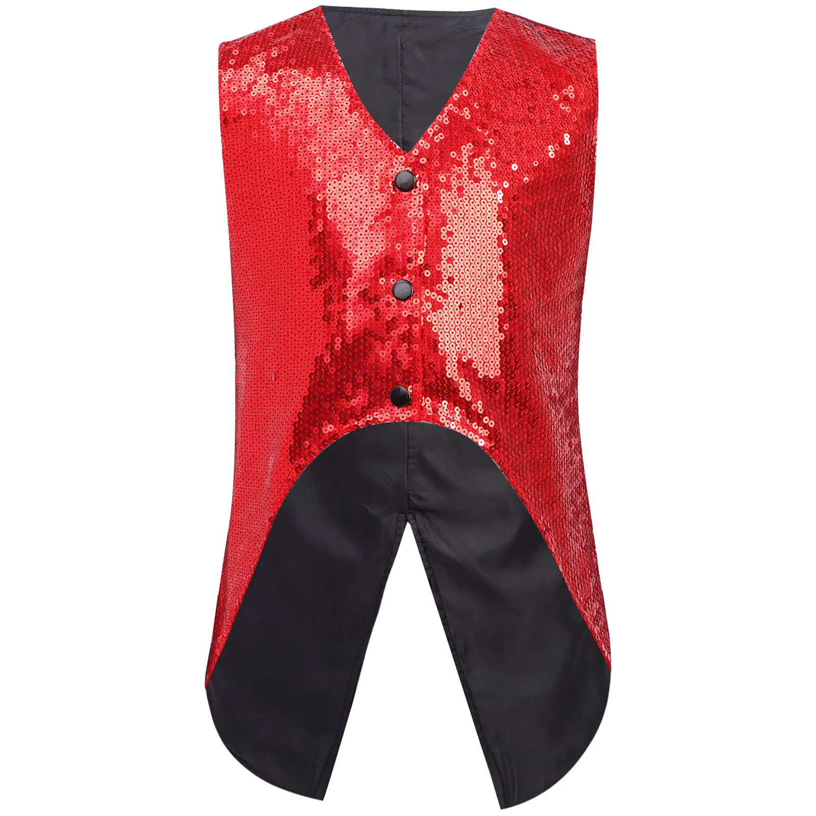 Gilet per bambini con paillettes scintillanti Costume da ballo jazz Gilet hip-hop Gilet senza maniche Festival musicale Performance sul palco Dancewear