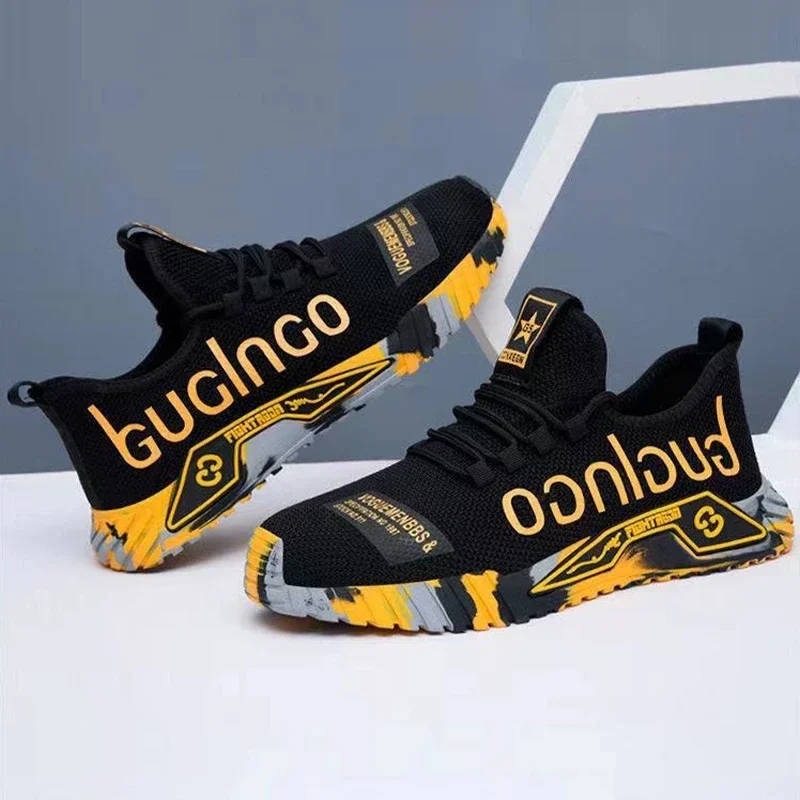 New Men Fashion Letter Print Vulcanize Sports Shoes Summer Casual Comfortable Breathable Running Shoes Lightweight Sneaker image 3