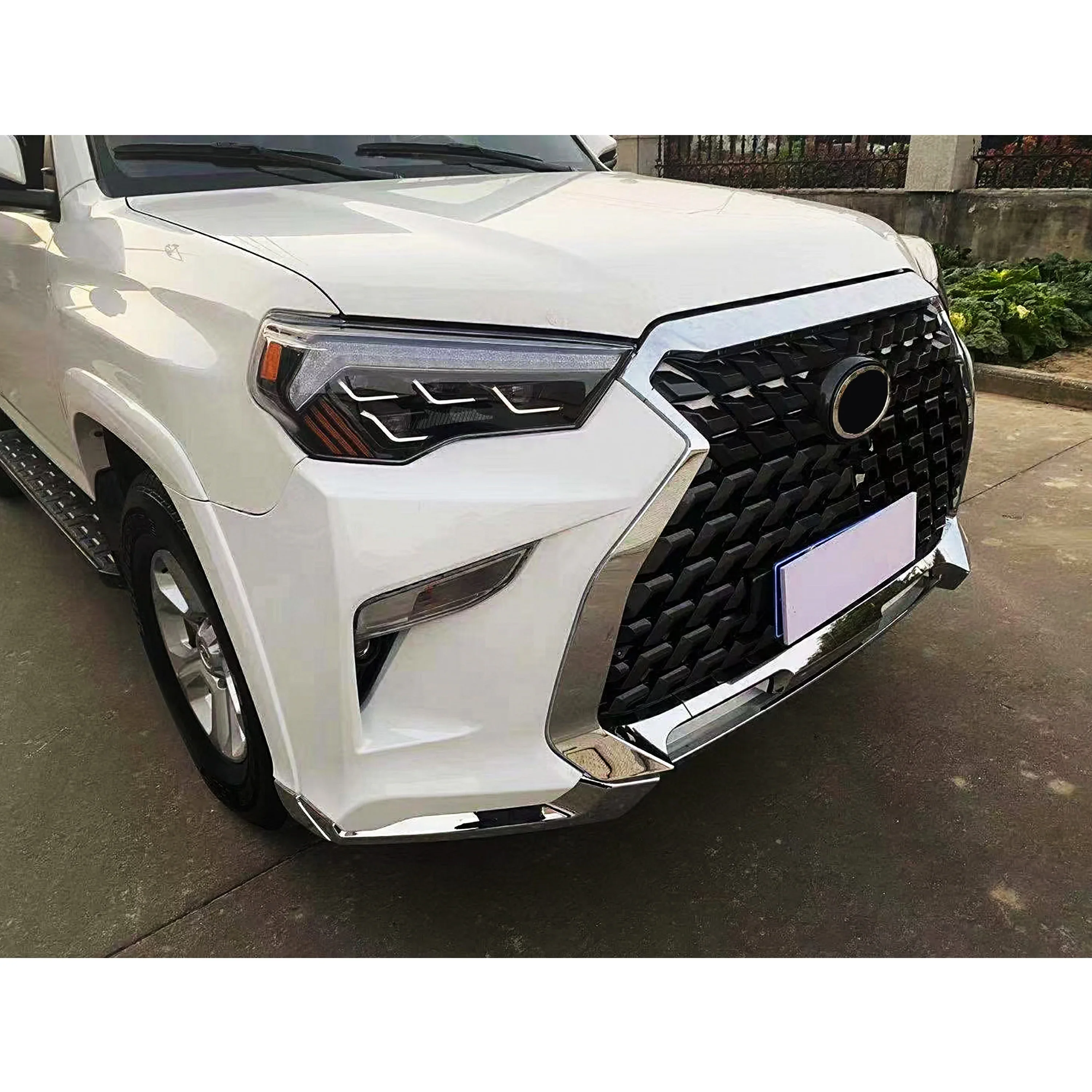 Car Body Kit for 4runner 2010-2021 Upgrade to Lexus Style Parts Include Front Bumper and Rear Bumper Grille Plastic Carton Box