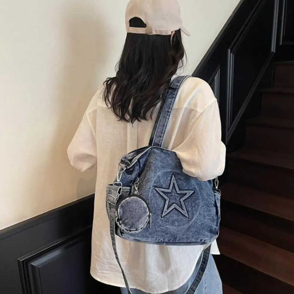 

Leisure Vintage Women Tote Bags Y2k Large Capacity Messenger Bags Harajuku Denim Gothic Handbag Ladies/Girls