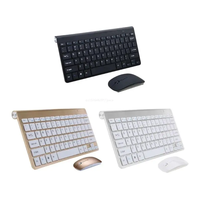 Portable Mini Wireless Bluetooth-compatible Keyboard 24Ghz Keypad and Mouse Dropship