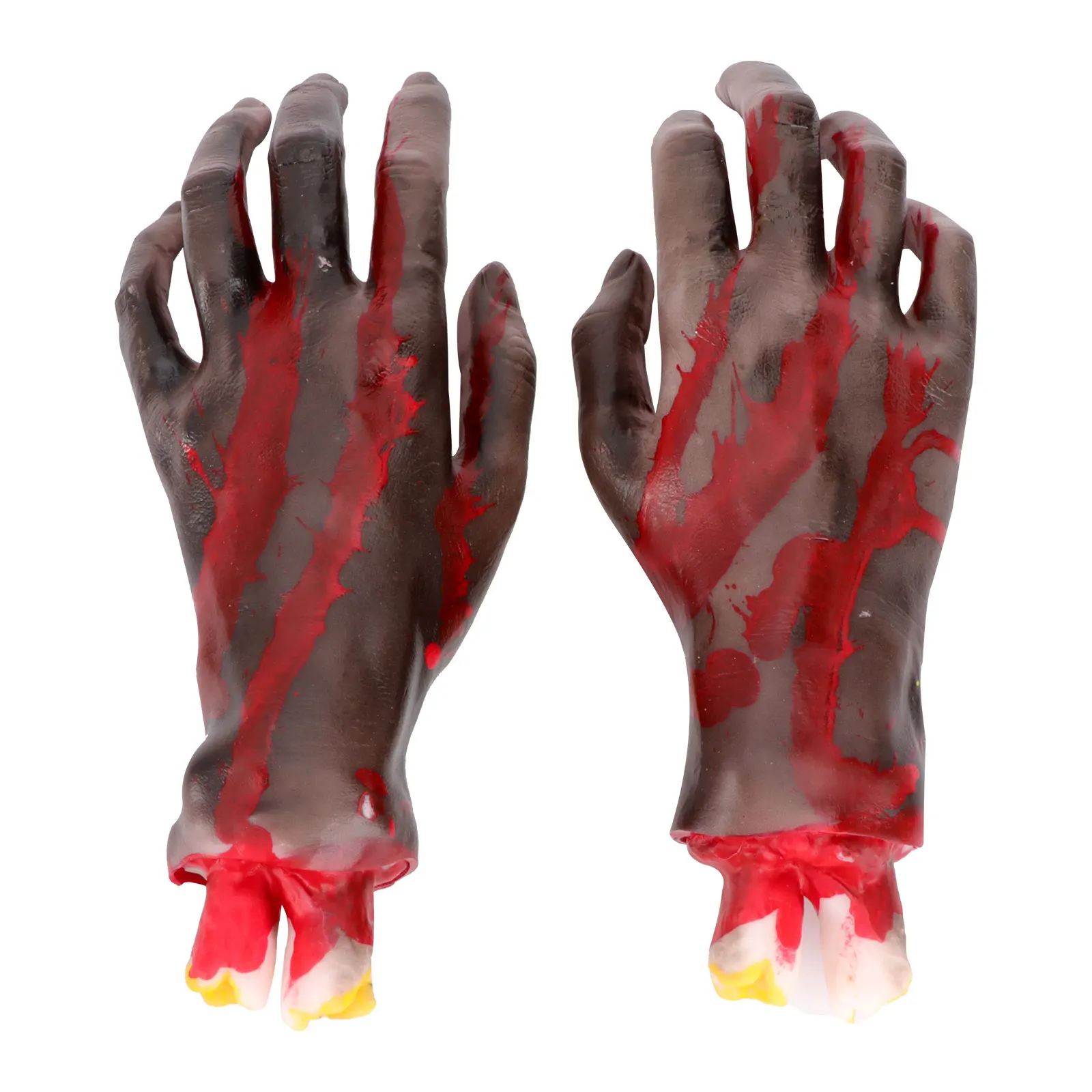 الدعائم اليد وهمية هالوين الذراع البشري ديكور الهالوين الأيدي المخيفة كابينة تصوير المزحة زينة الحفلات