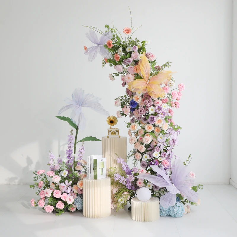 

Simulation flower fake flower butterfly landscaping Internet celebrity clock in photo props Mei Chen ornament new Chinese scene