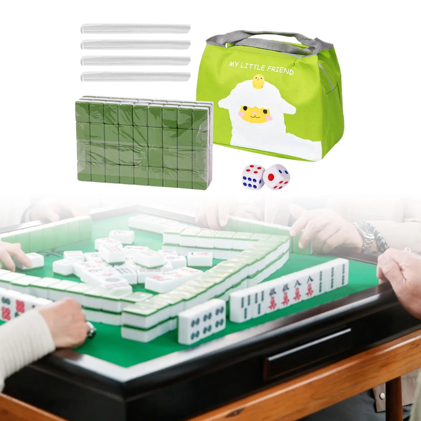 travel-mini-mahjong-set-portable-chinese-character-family-leisure-strategy-144-sheets-24mm-with-carrying-case-for-adults-kids