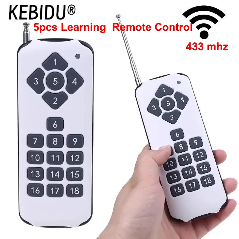 5pcs 18CH Channel 433MHz Remote Control RF Remote Control Wireless Transmitter Learning Code 1527 for Gadget Gate Garage Door