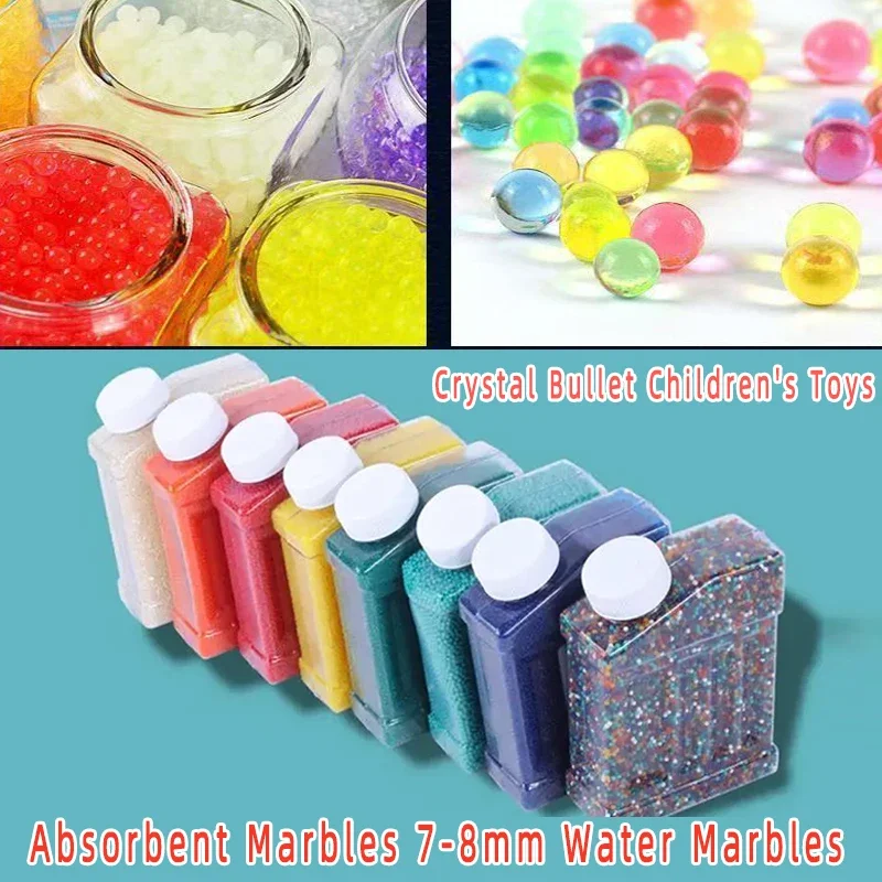 Bolas de mármores de água balas crianças pistola de água brinquedo 7-8mm bb pistola tampa armas pelotas brinquedo bombardeamento de água accessor