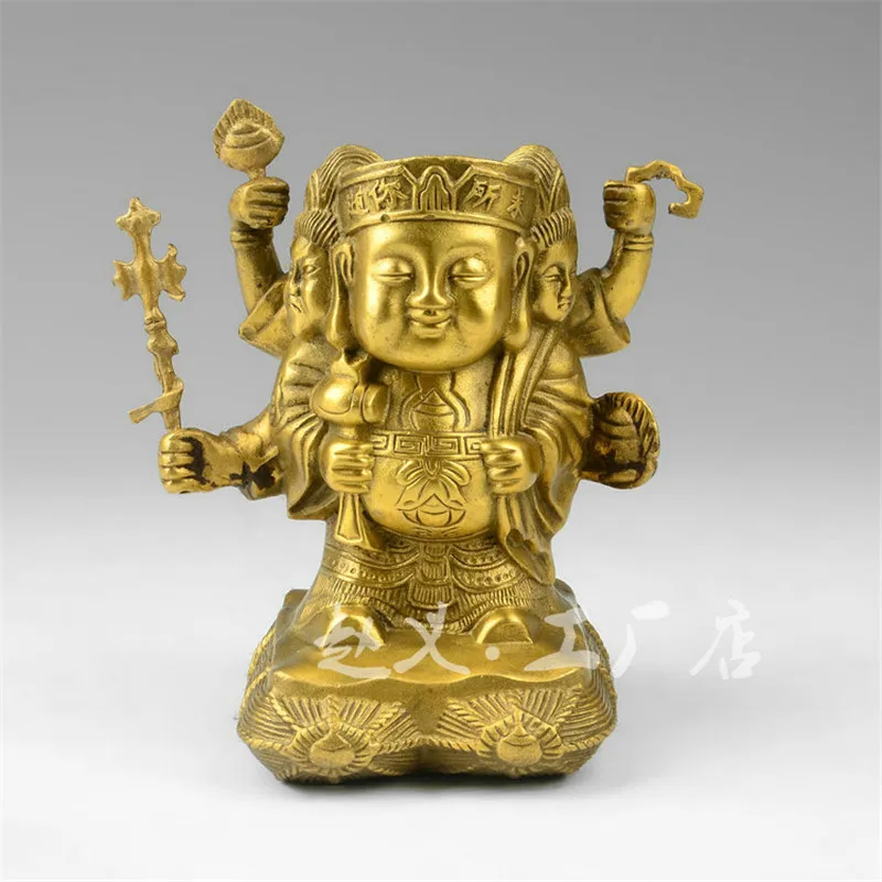 

Mahākāla Furnishings Brass Three Sides Mahākāla God of Wealth Ornaments Tantra God of Wealth Bronze