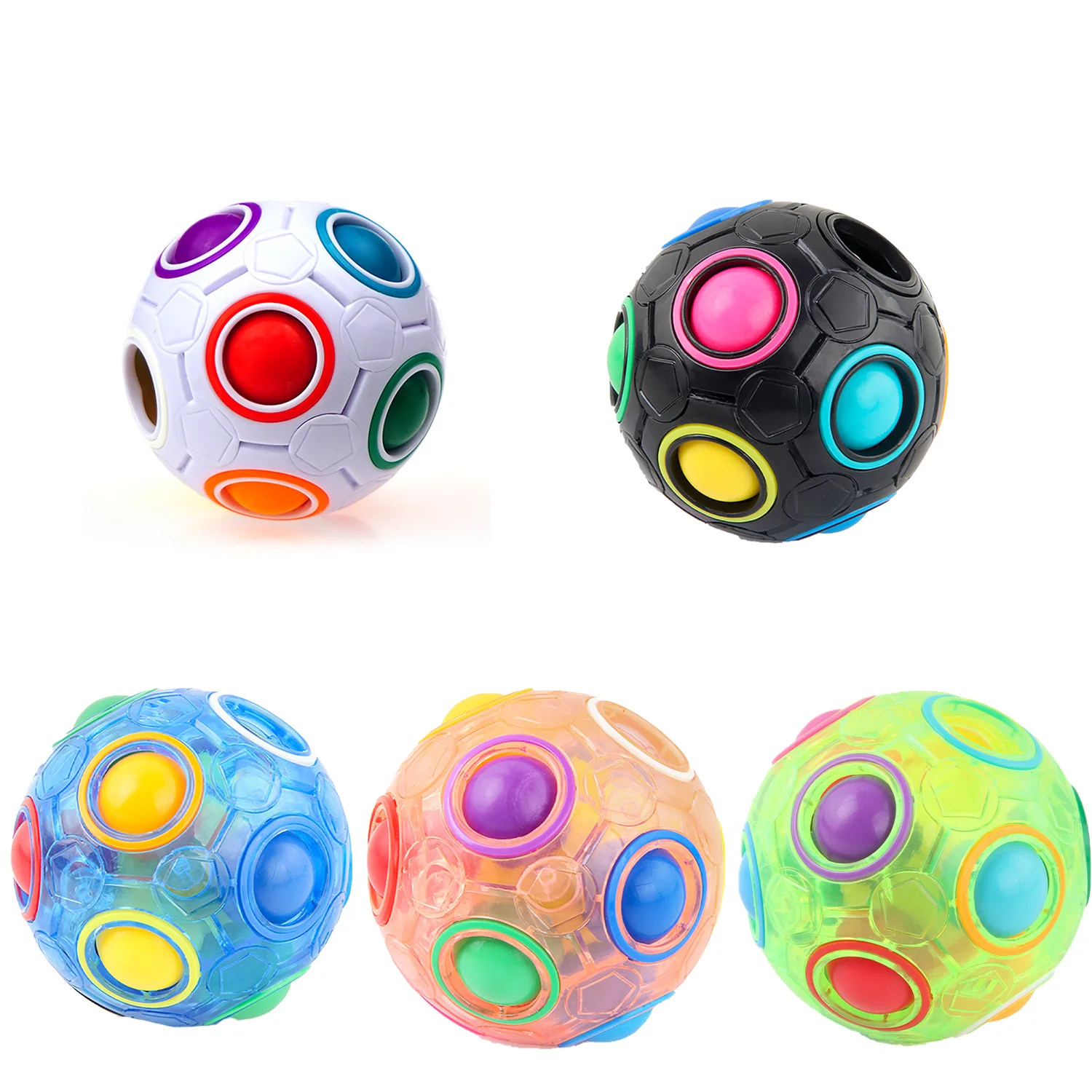 Puzzle Palm 12 Hole Football Cube Pressing Rainbow Ball Fun Top Stress Relieving Toy