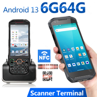 Android 13 PDA Data Collector with NFC Wifi 6G64G 4.2 or 5.5 inch Screen Rugged PDA Device 4G Network GPS 1D 2D Barcode Scanner