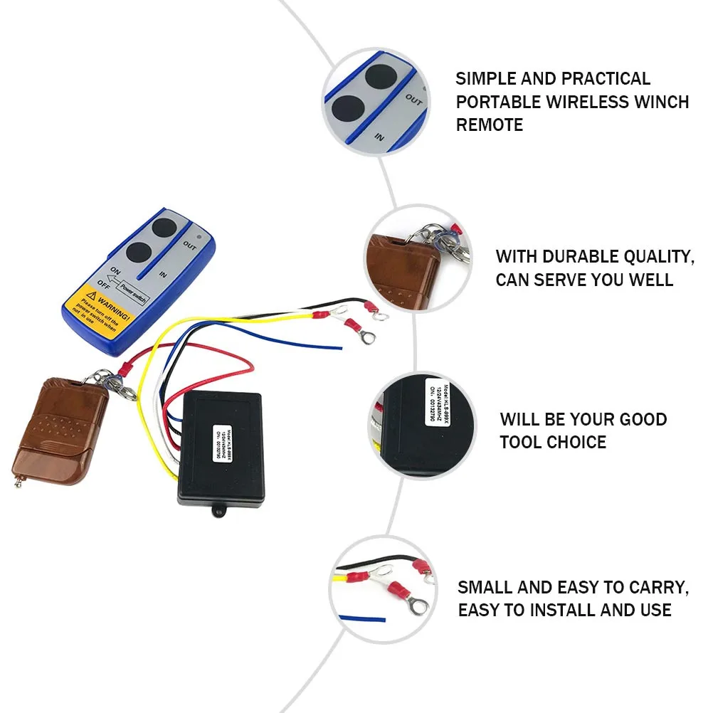 

1Set 12V Durable Wireless Winch Remote Controller Portable Car Winch Controller Kit for Truck Auto Accessories