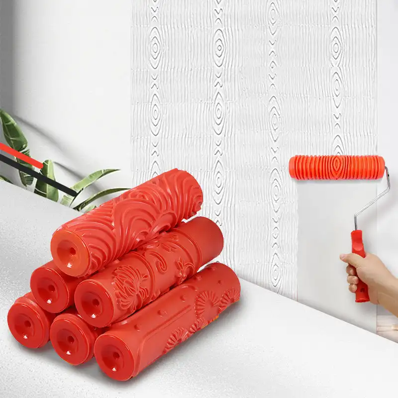 

Rubber Pattern Roller brush Paint roller Embossed Texture Painting Tools for Wall Decorative Household Brush Patterned Paint