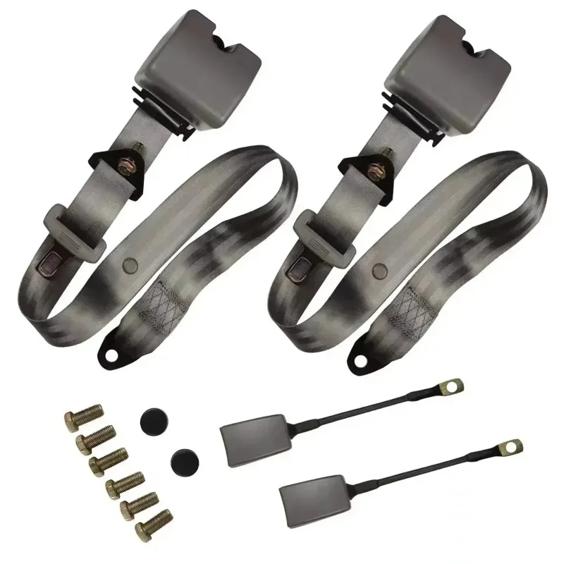 Cinturón de Seguridad de 3 Puntos para Asiento de Conductor, Escalable, con Bloqueo de Emergencia, Repuesto para Auto, Camioneta, Carrito de Golf, 2 Piezas, Nuevo