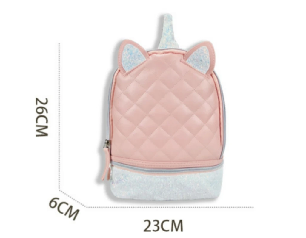 Saco de PU infantil Unicorn Primary School, personalizado, nome bordado, novo