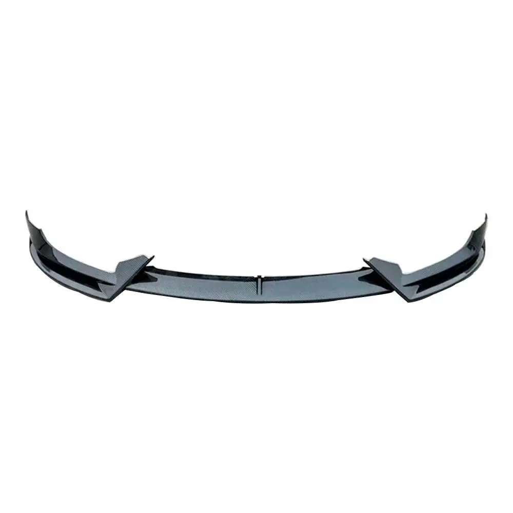3Pcs/Set ABS Carbon Look Front Bumper Lip Spoiler Trim For Tesla Model 3 2017 + Gloss Black Car Head Bumper Chin Guard