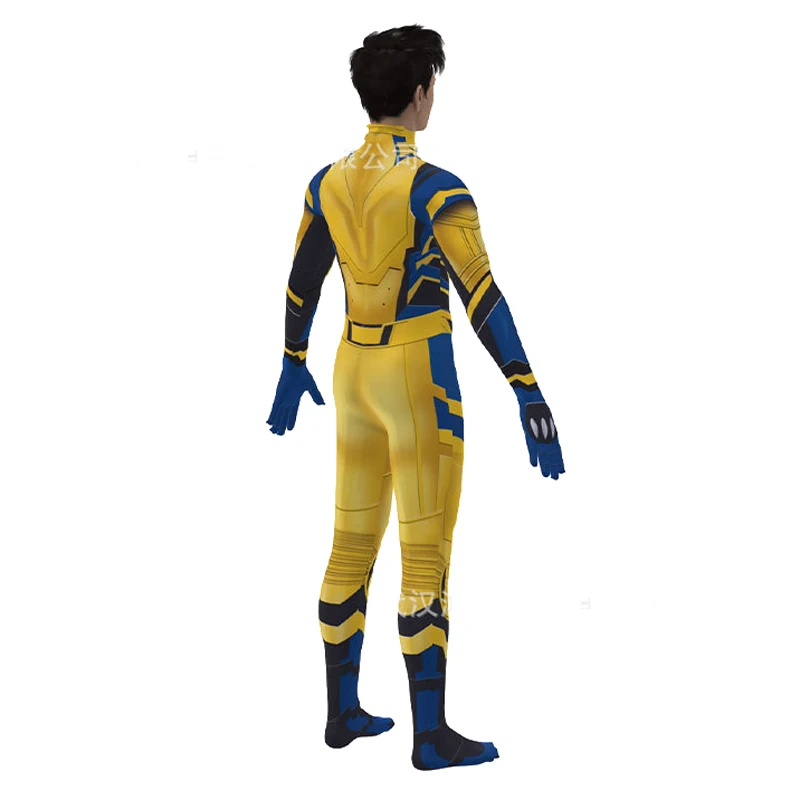 Yellow Armour Jumpsuit Superhero Movie Cosplay Bodysuit Costume Halloween Party Catsuit Jumpsuits Zentai Dress Up