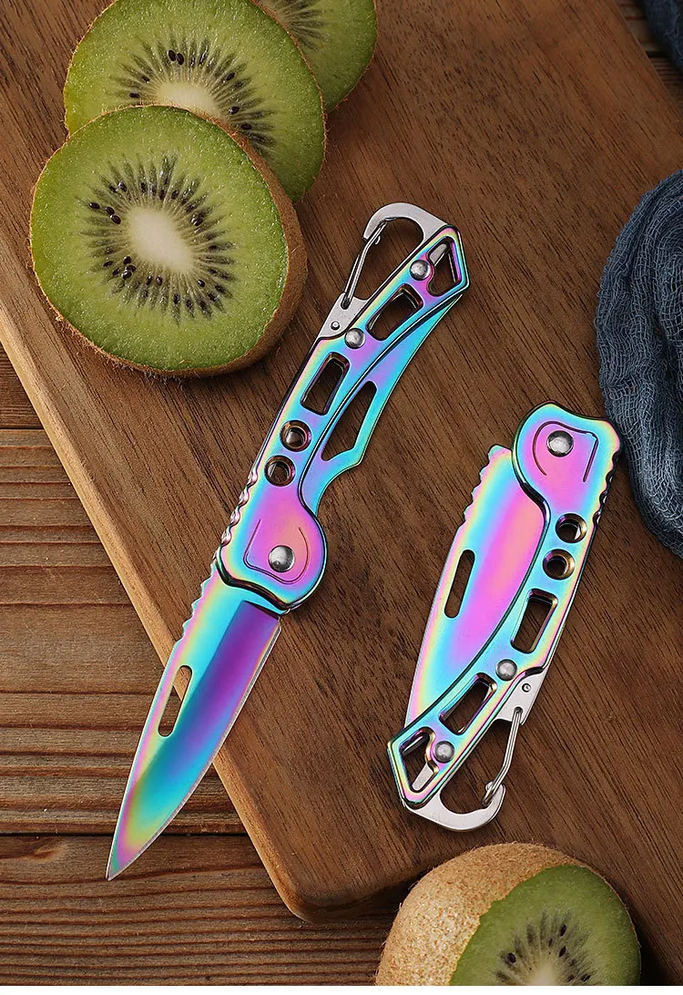 Outdoor Stainless Steel Folding Knife Mini Personal Self-Defense Camping Multi-Functional Home Use Fruit Knife