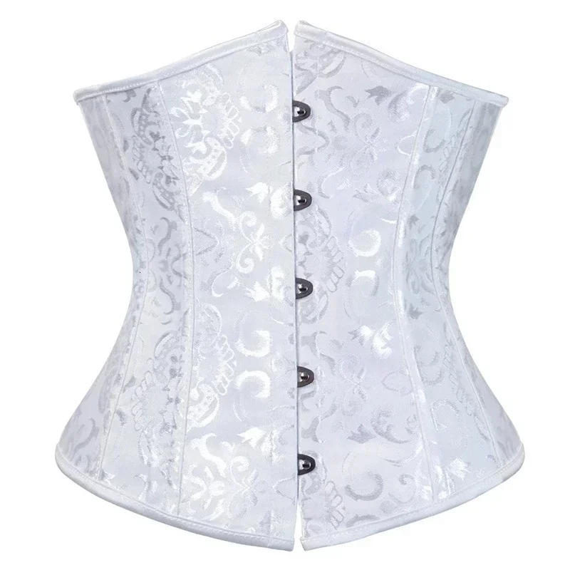Women Corsets Bustiers Sexy Jacquard Underbust Corset Plastic Bones Korset Basques Shaper Elegant Waist Bustier Top