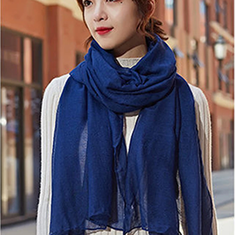 2022 Cotton Linen Scarf Women Designer Luxury Spring Winter Warm Scarfs Pashmina Hijabs Scarves Shawls Wraps Foulard Headband