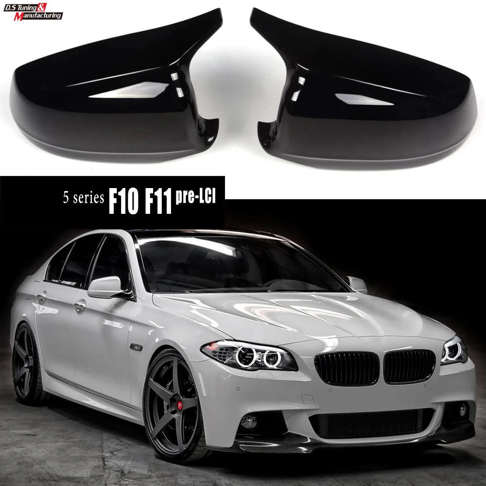 

Oxhorn Style Gloss Black Plastic Car Door Wing Side Rearview Mirror Shell Covers For BMW 5 Series F10 F11 Pre-LCI 2010 - 2013