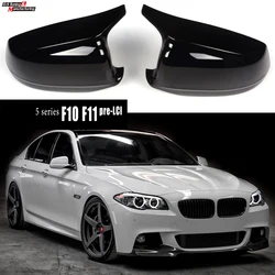 Oxhorn-cubiertas de plástico negro brillante para puerta de coche, carcasa para espejo retrovisor lateral, BMW serie 5, F10, F11, pre-lci, 2010 - 2013