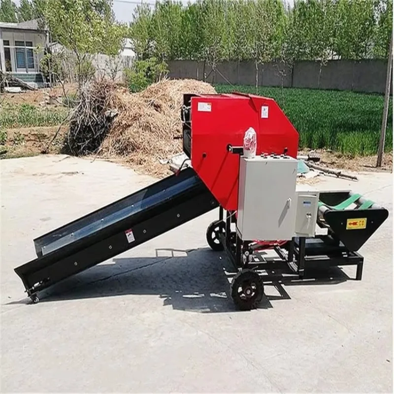 Hot Sale Electric diesel Grass Silage Baler Bundled Film Machine Hay Wet Biomass Straw Wrapper Mini hay Baler