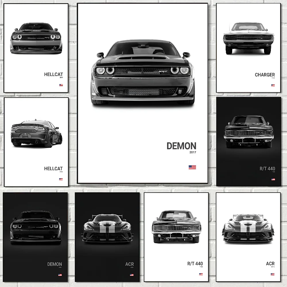 Dodge Challenger SRT Hellcat Redeye Poster Stickers Art Wall Murals Decor Game Room Decor Gifts HD Painting