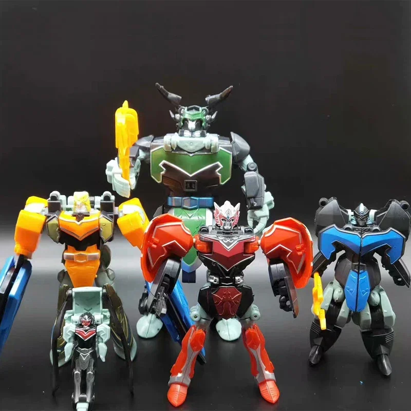 Genuine Original Anime Action Figures 30cm Mahou Sentai Magiranger Ninja Sentai Kakuranger 5 in 1 Transformable Robots Toy Gifts