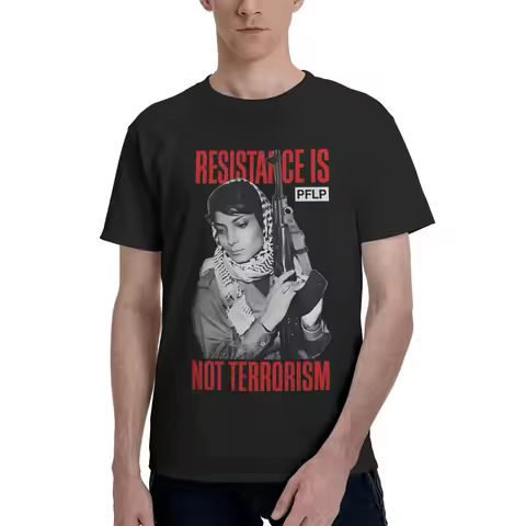 Leila Khaled Resistance 100% Cotton Casual Breathable Confortable Man Funny Ugus T-Shirts Man Clothes