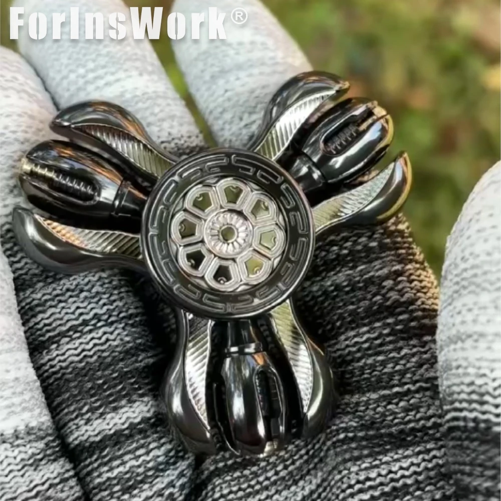 CHIMAGO EDC DESIGN Prayer Wheel Fidget Spinner Armor-opening Top Fidgets Toys Magnetic Hand Spinner Gyroscope Spinner